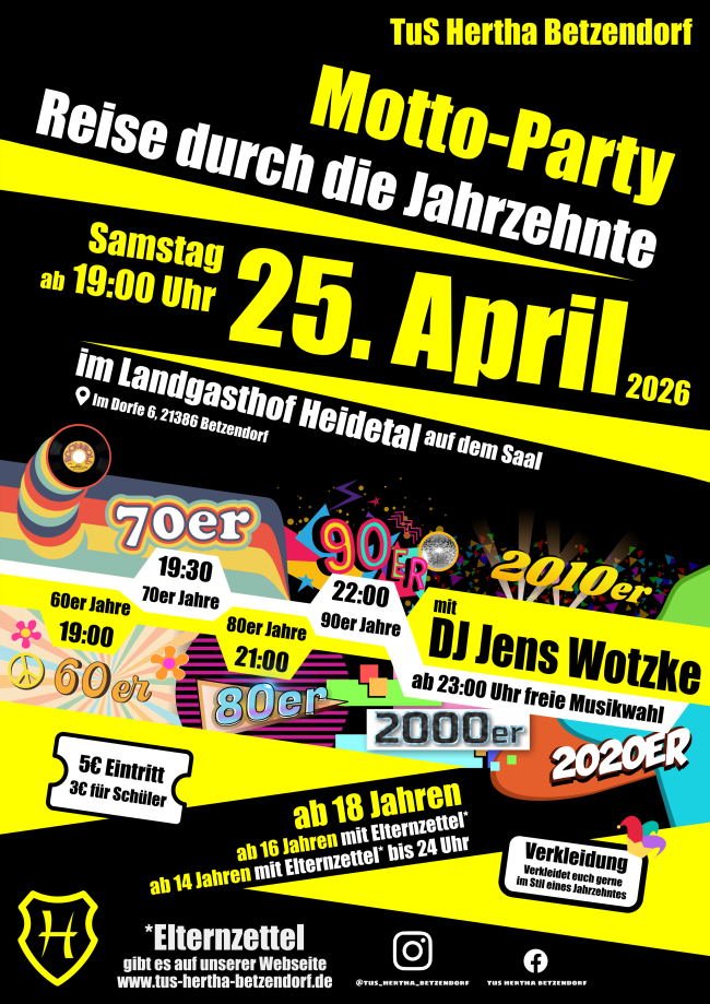 Motto Party am 25. April [+Elternzettel]